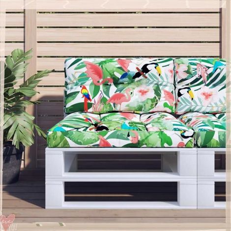 360728 Coussins de palette lot de 2 multicolore tissu (1/5)