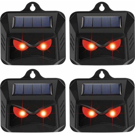 Lumière solaire de contrôle des prédateurs 4-Pack - Dissuasion de renards pour les jardins - Répulsif pour animaux - Dispositifs répulsifs pour cerfs - Répulsif pour chats - Répulsif pour renards - Di (1/4)