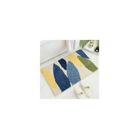 Tapis de salle de bain antidérapant, tapis de salle de bain feuille de forêt 45x65 cm, super doux et absorbant, lavable en machine, tapis de salle de bain en microfibre pour salle de bain, douche, cha (1/5)