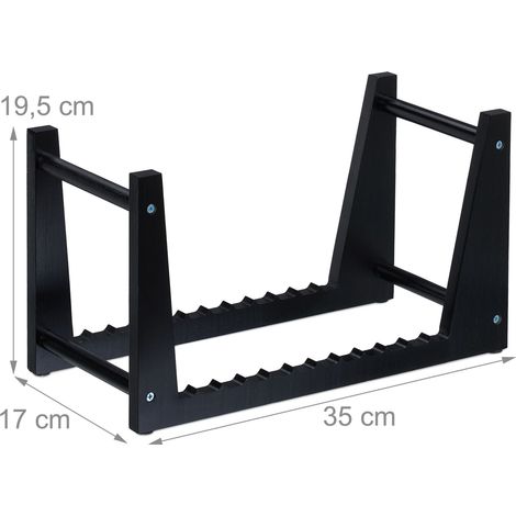 Supporto per dischi in vinile 50 x 12 x 12 cm design moderno soggiorno pratico in bambù nero 130016593