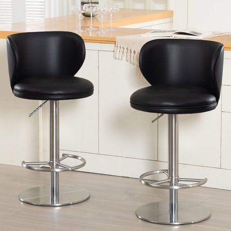 sedia girevole regolabile nera in acciaio per cucina OKMYHOME (1/5)
