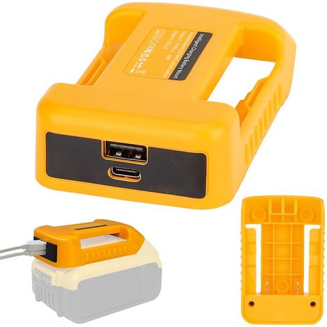 Adaptateur de charge USB, compatible avec les batteries DEWALT 20V, 2 supports USB, avec charge rapide Type-C (1/5)