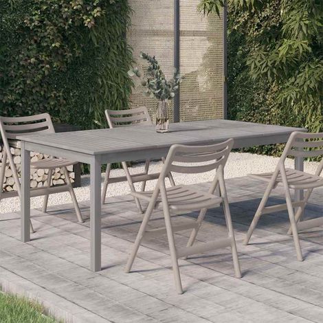 Table d'extérieur Table de salon de jardin - Gris 200x100x75 cm Bois d'acacia solide BV156099 - BonneVie (1/5)