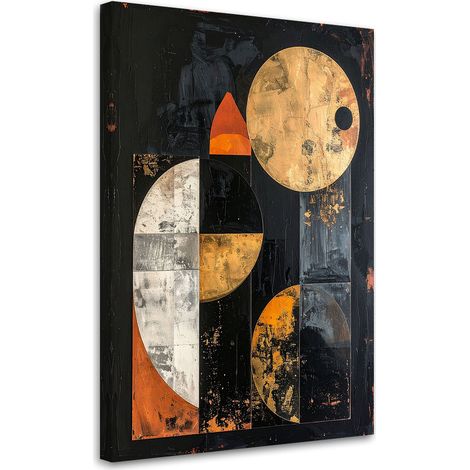 Stampe su Tela, Astrazione geometrica in oro e nero in stile glamour, 20x30 (1/5)