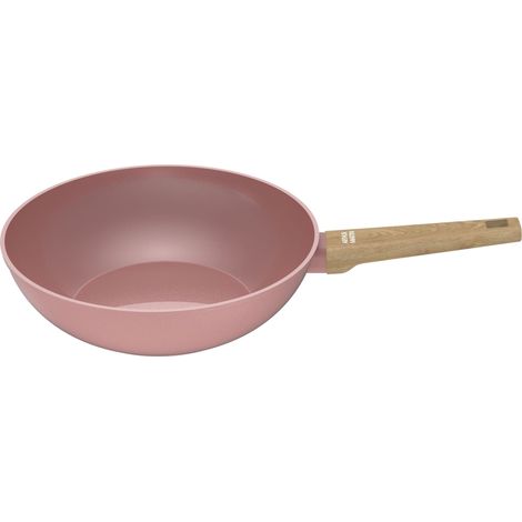 Wok - Für alle Herdarten einschließlich Induktion - ARTHUR MARTIN - AM4944 - Keramische Beschichtung - Ø 28 cm - Rosa