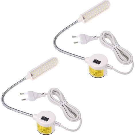 6W LED Machine à coudre Lampe de base fixe Tube flexible Design de col d'oie pour tâches domestiques (2pcs) (1/5)