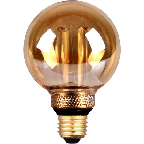 Lampadina LED G80 ambra E27 4W 200lm 1800K Polux (1/3)