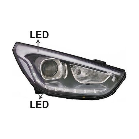 Phare avant droit Led/Xénon Hyundai IX35 phase 2 2013-2015