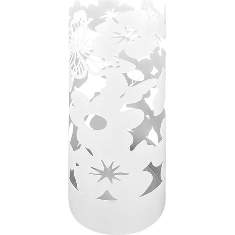 Portaombrelli Interno Esterno Elegante in Metallo Con Ganci Per Ombrellini Design Moderno Modello 8 Bianco