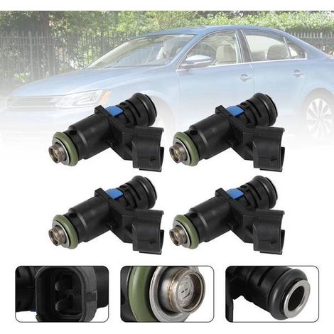 Quatre injecteurs de carburant 03C906031A et 04E906031F adaptés aux Volkswagen Skoda Seat. (1/4)