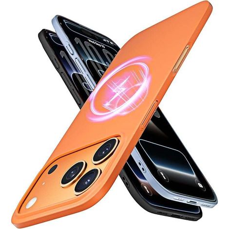 Coque pour iPhone 17 Pro avec MagSafe, dos orange mat (1/2)
