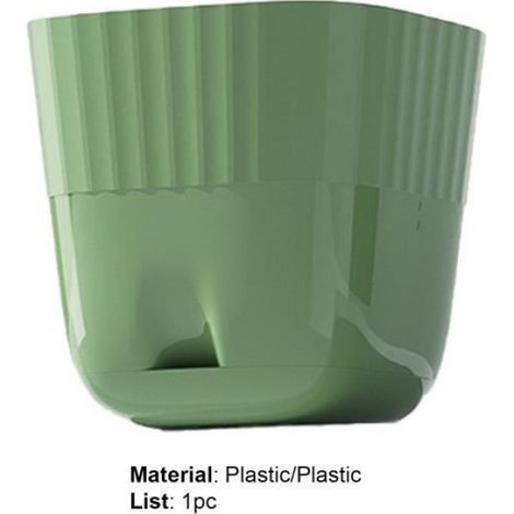 Pot De Fleurs - Plastique Respirant Avec Trou De Vidange - Pour Intérieur Salon Chambre Bureau - Taille L 17,5 X 17,5 X 15 Cm - 1 Pièce (1/2)