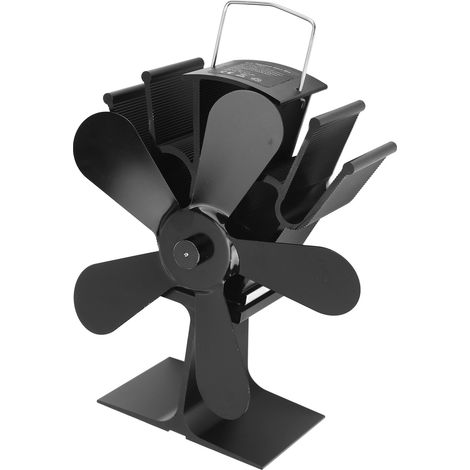 Ventilateur de poêle à bois à 5 pales, alimenté par la chaleur, pour cheminée, écologique et à haut rendement pour brûleur à bûches (1/5)