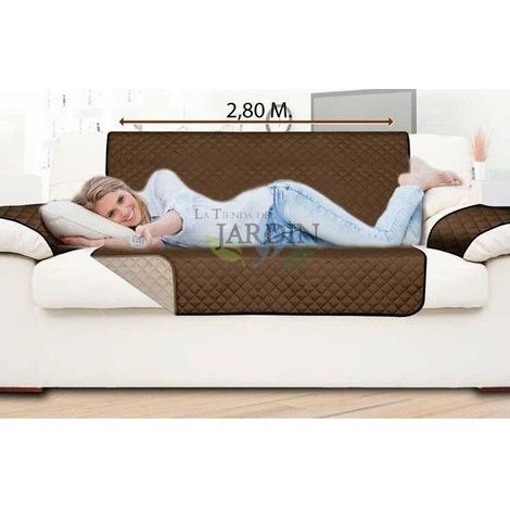Fodera di Protezione per Poltrona 3 Posti Reversibile, Marrone e Beige