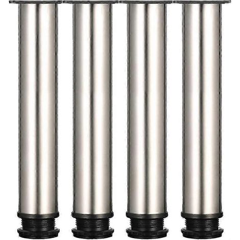 Pieds réglables, hauteur 300 mm, pieds de meubles, pieds de table et pieds de meubles épaissis, en acier inoxydable brossé, hauteur réglable de 0 à 15 mm, équipés de supports en acier inoxydable. (1/5)