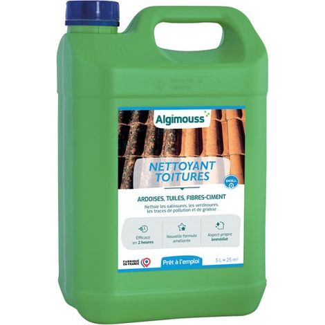 Algimouss Nettoyant Toiture 5l Prêt à L'emploi, Anti-mousse Et Lichen - Algimouss