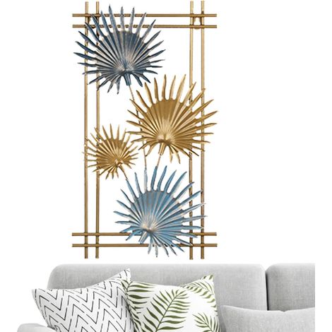 Décoration murale en forme de feuille de métal, art mural en forme de Ornement ménager pour la maison, l'appartement, décoration murale élégante pour chambre d'h (1/5)