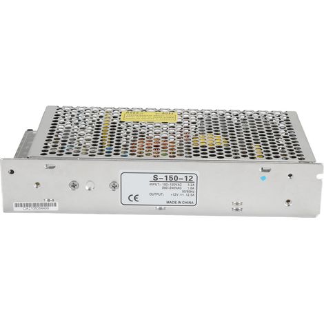 Alimentation à découpage 150W S-150-12, protection intégrée, boîtier en alliage d'aluminium, convertisseur DC 12V, bloc d'alimentation industriel étanche et fiable. (1/5)