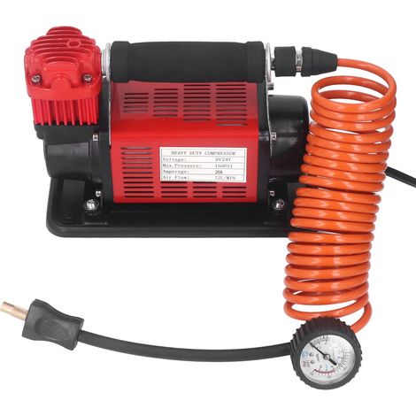 Compresseur d'air 40L Pompe Double Cylindre Haute Performance Gonfleur Pneu Camion Auto 24V 400W (1/5)