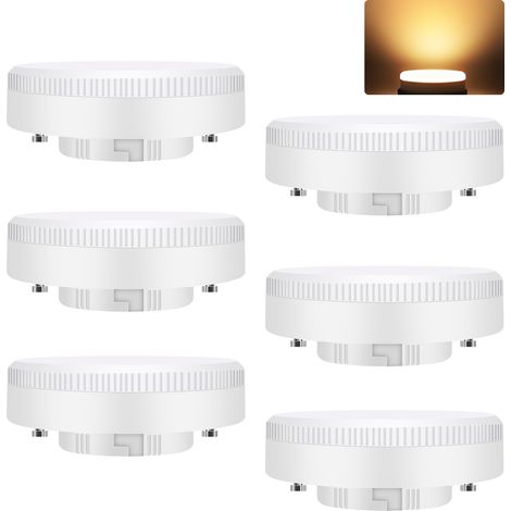 GBLY 6 Stück GX53 LED Leuchtmittel 74x25mm Ultra Flach 3000K Blinkfrei 5W ersetzt 50W Halogen Unterbauleuchte 230V