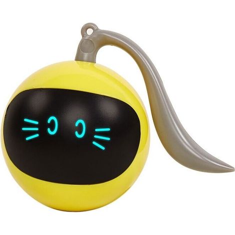 Jouet interactif intelligent pour chat avec LED colorée et balle rotative automatique rechargeable par USB (1/4)
