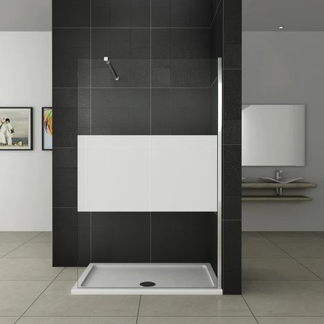 Mamparas ducha Panel Pantalla Fija Vidrio laminado de film seguirdad a pureba de explosiciones 8mm - Barra 73-120cm - 80x200cm (1/5)