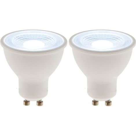 Lot de 2 spots LED GU10 5W - Blanc neutre - 400lm 6500K - Zenitech