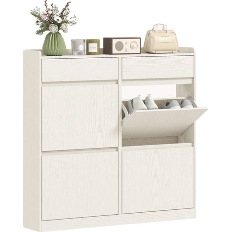 Rangement à chaussures, design gain de place, esthétique moderne, BLANC (1/5)