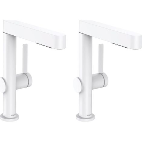 Conjunto de 2 mezcladores de lavabo con ducha jet HANSGROHE Finoris 2302 + desagüe Push-Open negro mate