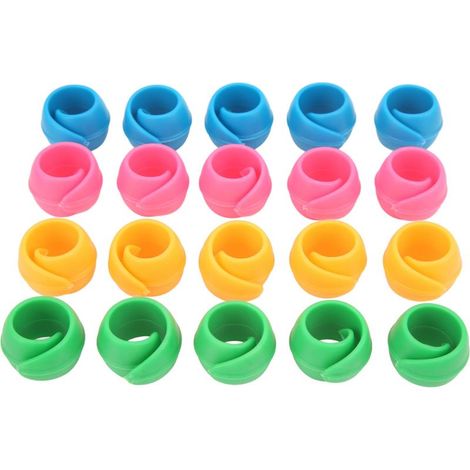 20 rutschfeste Silikon-Garnhalter für Garnrollen, 4 Farben, Spulenhalter, Nähclips (1/5)