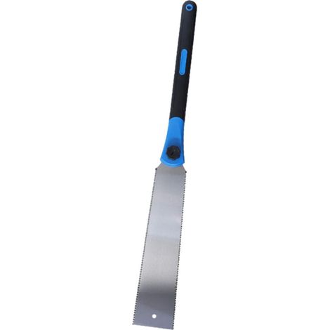 Scie à Main Travail du Bois, Scie Égoïne Portable Ménage, Acier au Manganèse et Tpr Bleu, Dents Rectifiées 3 Côtés, Épaisseur 0,73mm, Poignée Confortable, Rangement Pratique, (1/4)