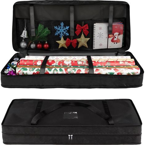 Sac Rangement Papier Cadeau, 600D Oxford Imperméable, Indéchirable Rangement Papier Cadeau avec Séparateur et - MMCD-ZGL-05119 (1/5)