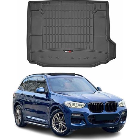 Tapis de Coffre 3D TPE Premium pour BMW X3 G01 2017 à 2023 avec Niches Latérales, Bac de Protection de Coffre Intérieur antidérapant, Revêtement de Coffre Bords Hauts pour Voiture, Noir (1/5)