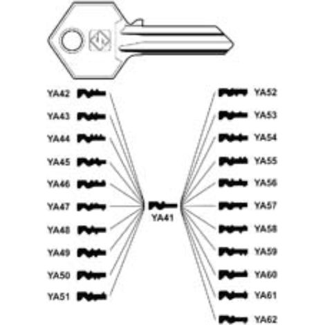 Chiavi per cilindri yale 5 spine grandi ya41 - ya41 10 pezzi Silca