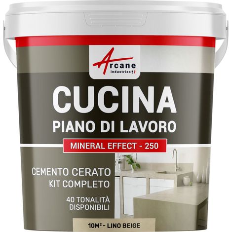 Microcemento cucina: per piano di lavoro e pavimento della cucina - 10 m² (in 2 strati) Lino Beige - ARCANE INDUSTRIES
