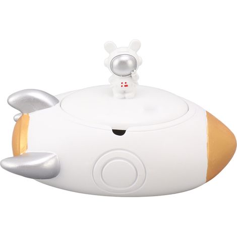 Cendrier avion 2 fentes résine décoratif avec couvercle pour bureau blanc or (1/5)