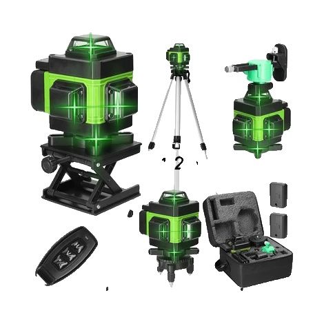 Laser-Nivelliergerät, USB-aufladbar, verstellbares Stativ (1/2)