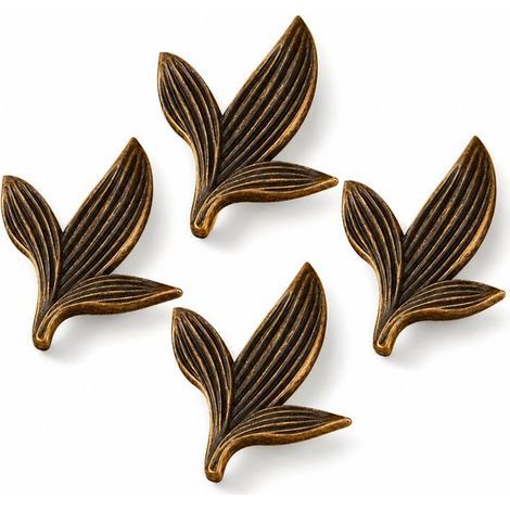Bouton de meuble vintage couleur laiton antique - Bouton de luxe en alliage de zinc pour placards et tiroirs de cuisine - Poignée moderne pour buffet - Bouton de meuble élégant - Ensemble de 4 pièces (1/5)