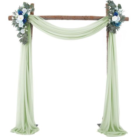 Lot de 1 Voilage, Mousseline 70x550 cm, Tissu Gaze, Décoration Mariage, Fond Cérémonie (1/5)