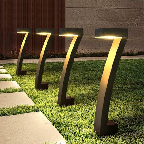 Solarbetriebene, 7-förmige Rasenleuchte, Gartenleuchte für die Rasendekoration im Außenbereich, wasserdichte und langlebige Hofleuchte
