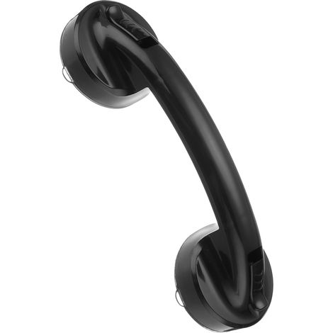 Barre d'appui pour baignoire et douche — Poignée pour miroir, porte vitrée et fenêtre — Ventouse puissante — Barre de sécurité antidérapante pour chaises de douche (personnes âgées) — Noir (1/5)