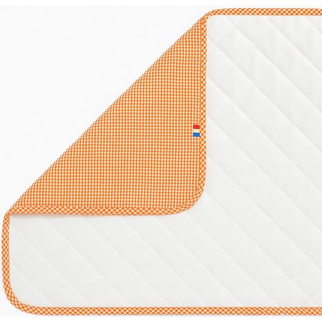 Tapis à langer nomade en double gaze de coton bio et PVC imperméable motif Vichy 65 x 42 cm - PANGIVO (1/5)
