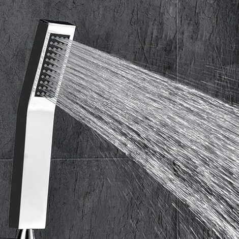 Pommeau de douche en laiton, haute pression, style L, finition chromée(Pommeau De Douche Economie Deau sans tuyau) (1/4)