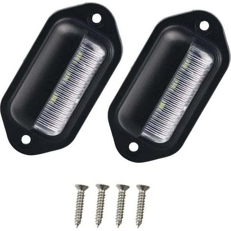 2PCS Eclairage Plaque Moto,Eclairage Plaque Immatriculation,éclairage Plaque Moto,Feu Arriere pour Remorque,Eclairage de Plaque Moto,pour 12V/ 24V Camion Camionnette Remorque Voiture Véhicule (1/4)