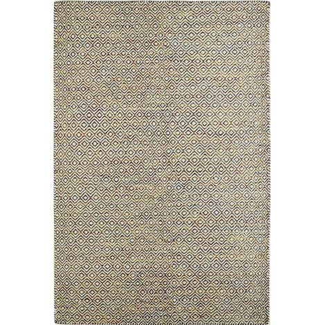 Tapis en laine tissé main motif géométrique multicolore - 170 x 120 cm (1/3)
