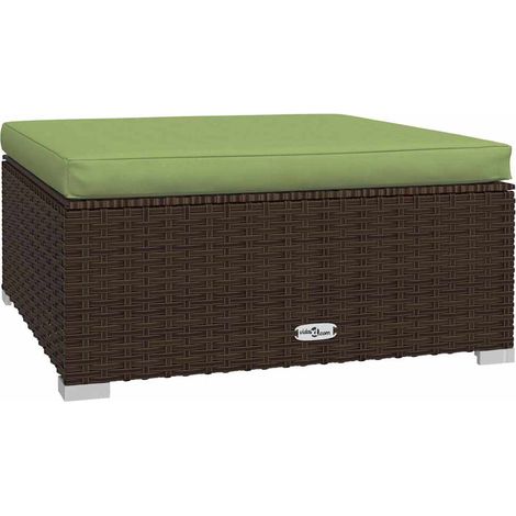 Maison Exclusive - Gartenhocker mit Kissen Braun 70x70x30 cm Poly