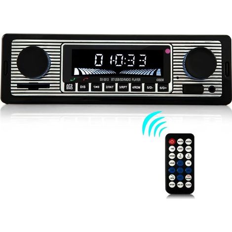 Autoradio Bluetooth 5.0, autoradio 1 DIN con vivavoce, adatta per auto con alimentazione 9-12V, radio FM, supporta 2 ingressi USB/AUX/SD/TF/MP3, compatibile con iOS/Android. (1/5)