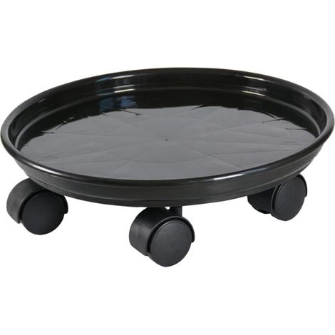 Plateau De avec Support De Pots De Plantes Rond Plateau à Eau Résine pour Intérieur Et Extérieur Mobilité Facile Diamètre Noir (1/5)