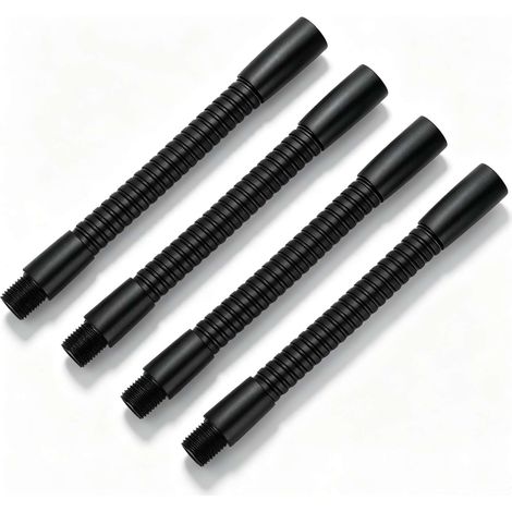Tuyau à col de cygne universel, 4 pièces 10 mm tuyau de lampe à col de cygne microphone col de cygnes tuyau pliable en métal à filetage fin bras flexible rallonge de tube à col de (12cm) (1/5)