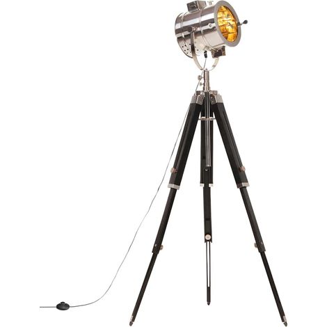 vidaXL Lampadaire à trépied Bois de manguier massif 165 cm (1/5)